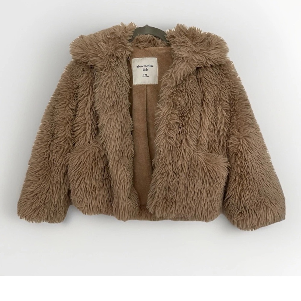 Abercrombie Kids Tan Faux Fur Coat